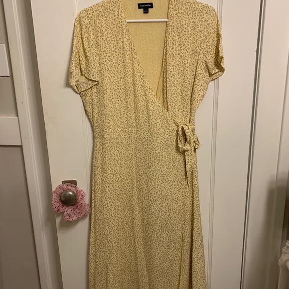 Yellow Frank + Oak Classic Floral Wrap Dress - M - Picture 2 of 5
